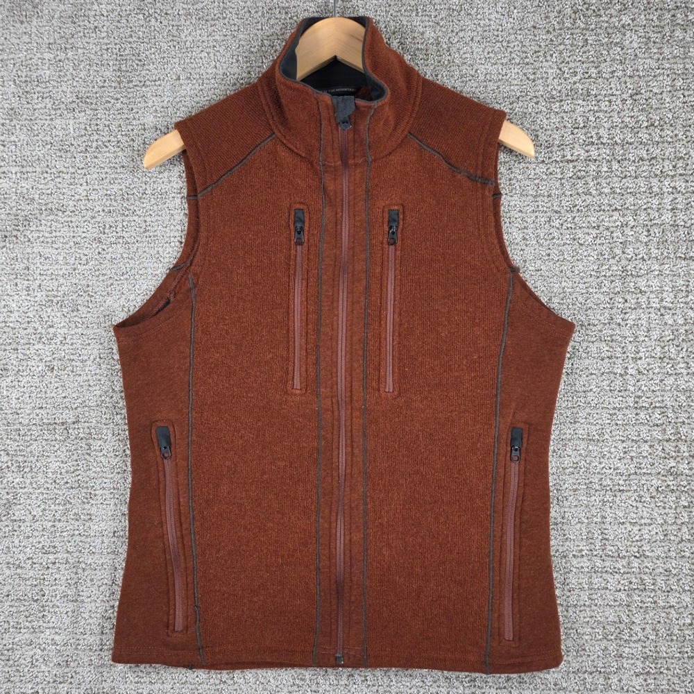 KUHL Interceptr Vest Mens Medium Burnt Orange Full Zip Fleece Lined Sweater Knit